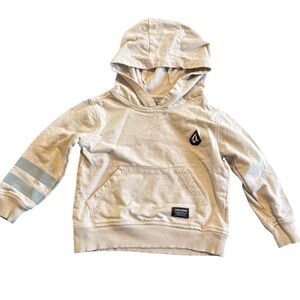 Volcom Kids Light Cream Hoodie with Blue Stripes 2T